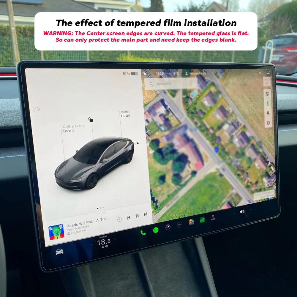 Center & Rear Screen Tempered Glass Protector for Tesla Model 3 Highland & Model Y Juniper