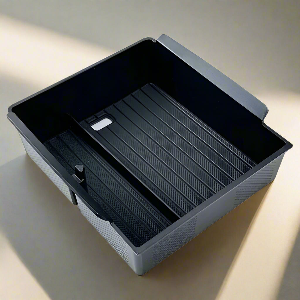Black plastic drawer organizer