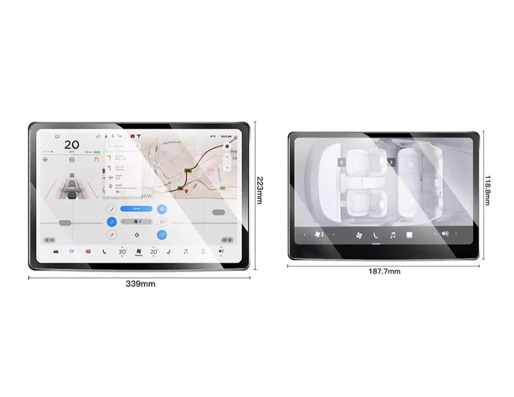 Center & Rear Screen Tempered Glass Protector for Tesla Model 3 Highland & Model Y Juniper