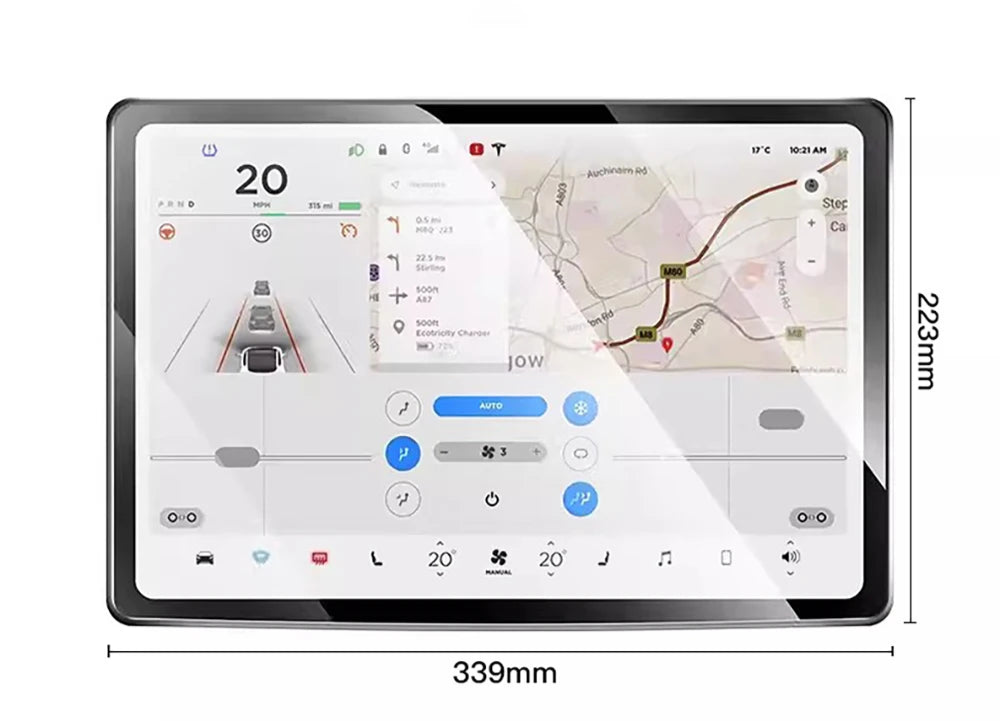 Center & Rear Screen Tempered Glass Protector for Tesla Model 3 Highland & Model Y Juniper