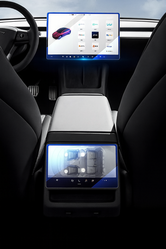 Center & Rear Screen Tempered Glass Protector for Tesla Model 3 Highland & Model Y Juniper