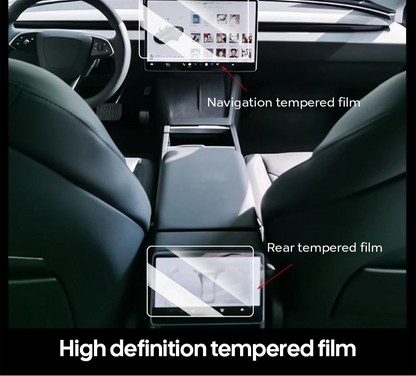 Center & Rear Screen Tempered Glass Protector for Tesla Model 3 Highland & Model Y Juniper